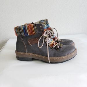 RIEKER F Felicitas 43 Gray Boots Size EUR 40 or 9 US